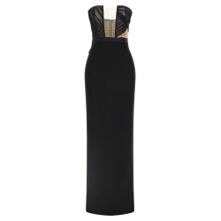 'Corsetted Draped Maxi' dress