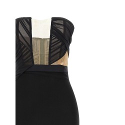 'Corsetted Draped Maxi' dress