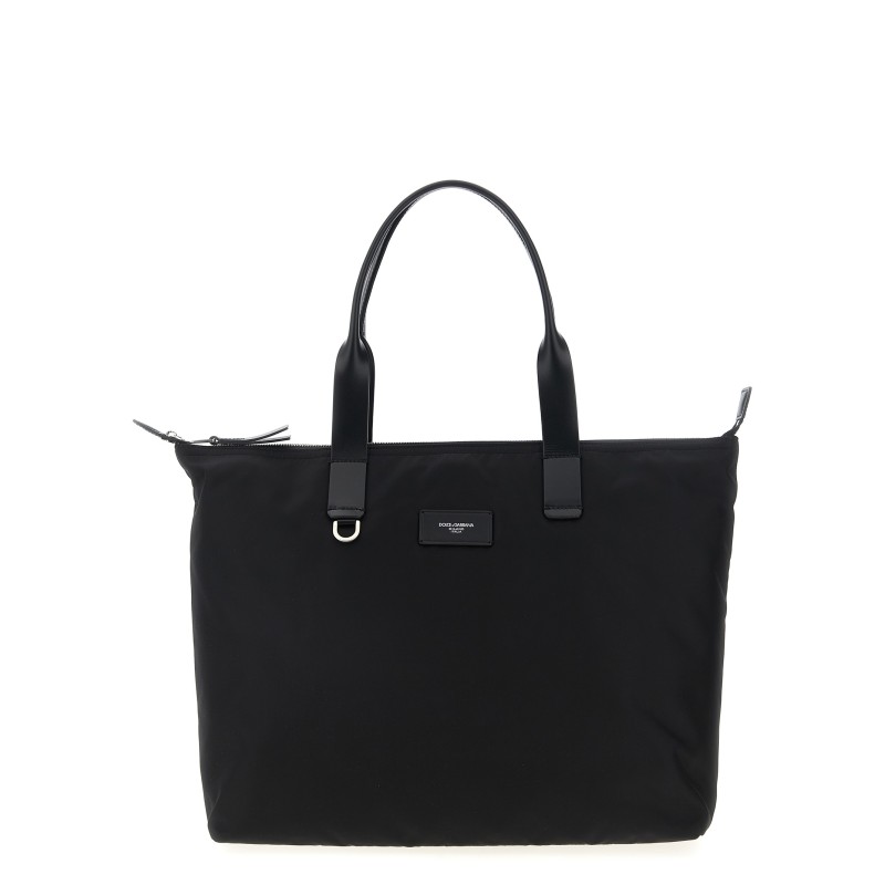 Media logo patch shopping bag