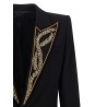 Leaf embroidery blazer