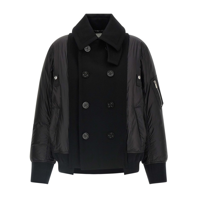 Wool insert bomber jacket