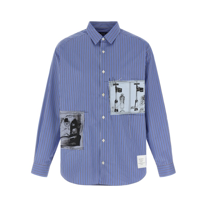 Patch striped shirt