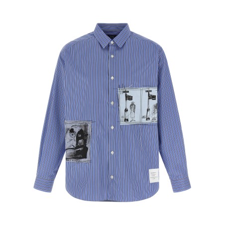 Patch striped shirt