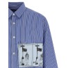 Patch striped shirt