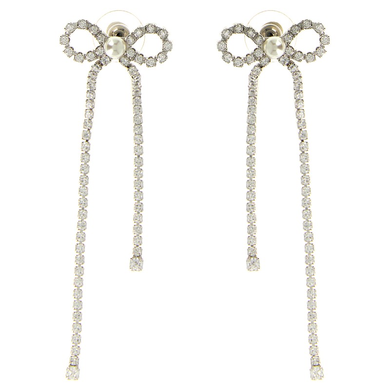 'Crystal Droplet Bow' earrings