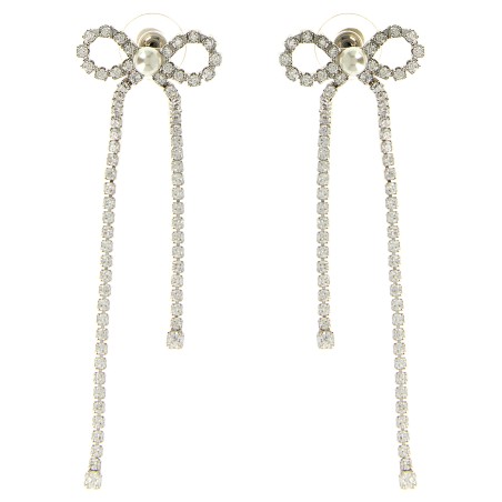 'Crystal Droplet Bow' earrings