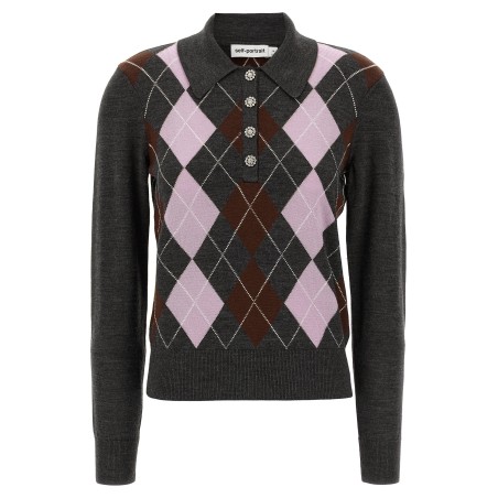 'Grey Argyle Lightweight' sweater