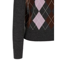 'Grey Argyle Lightweight' sweater