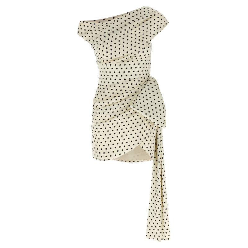 'Polka Dot Satin Tie Side Mini' dress