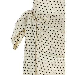 'Polka Dot Satin Tie Side Mini' dress
