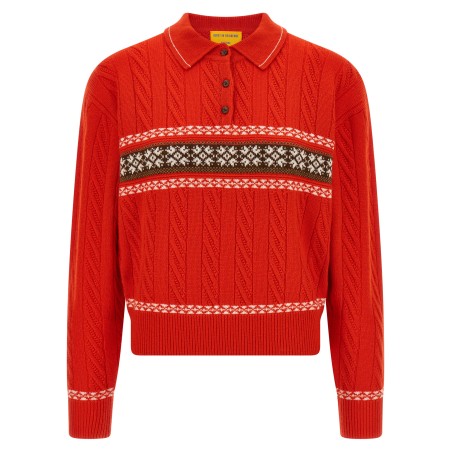 'Cable Collegiate Polo' sweater