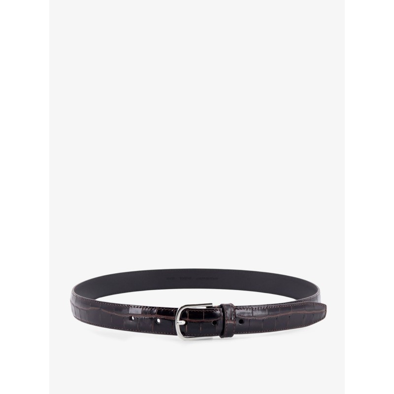 Slim Croco-Embossed leather belt