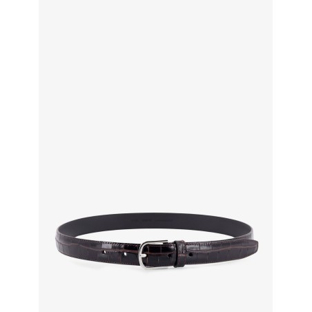 Slim Croco-Embossed leather belt