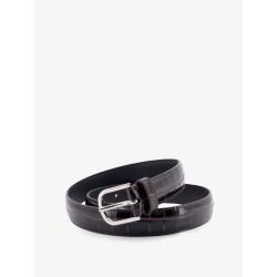 Slim Croco-Embossed leather belt