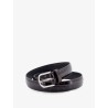 Slim Croco-Embossed leather belt