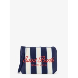 Aline scuba clutch with striped pattern