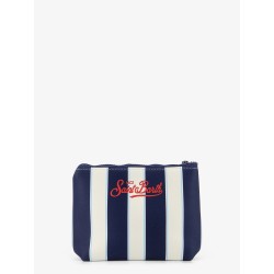 Aline scuba clutch with striped pattern