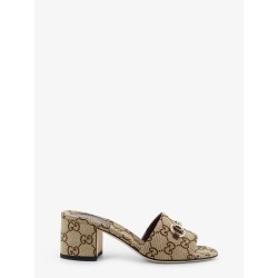 GG fabric sandals with metal Horsebit