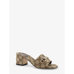 GG fabric sandals with metal Horsebit