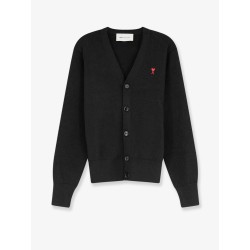 Wool cardigan with Logo embroidery