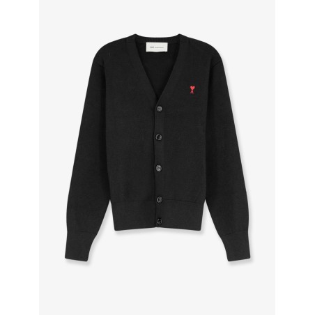 Wool cardigan with Logo embroidery