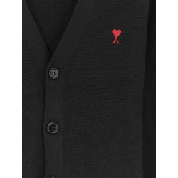 Wool cardigan with Logo embroidery