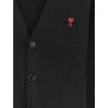 Wool cardigan with Logo embroidery