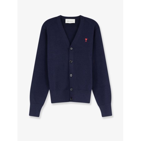 Wool cardigan with iconic embroidery