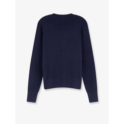 Wool cardigan with iconic embroidery
