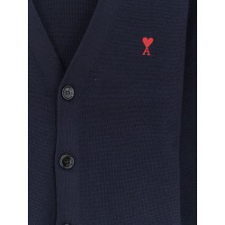 Wool cardigan with iconic embroidery