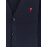 Wool cardigan with iconic embroidery