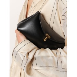 Mini T-Lock leather clutch
