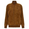 Waxed suede bomber jacket