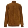 Waxed suede bomber jacket