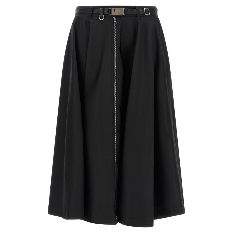 Re-Nylon flared skirt