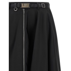 Re-Nylon flared skirt