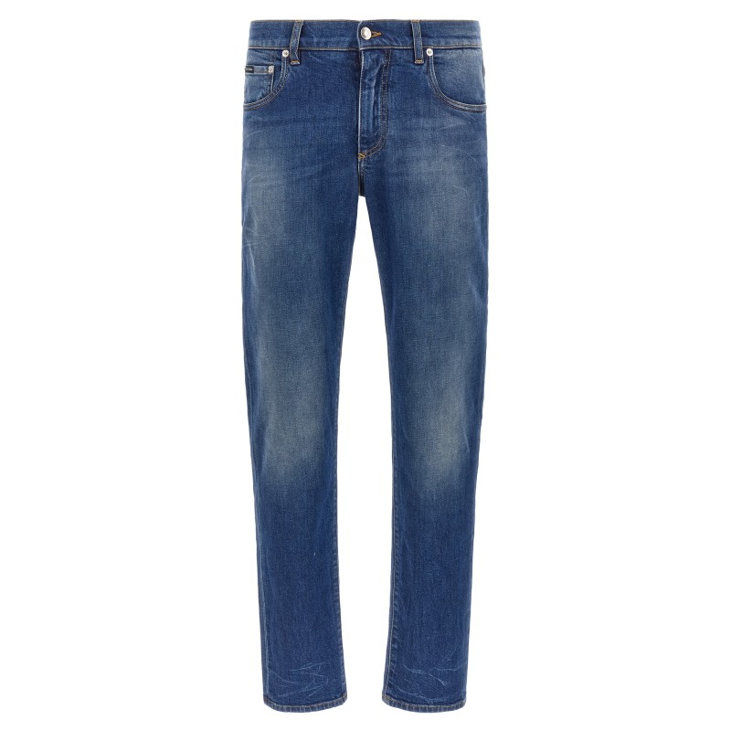 Logo embroidery jeans