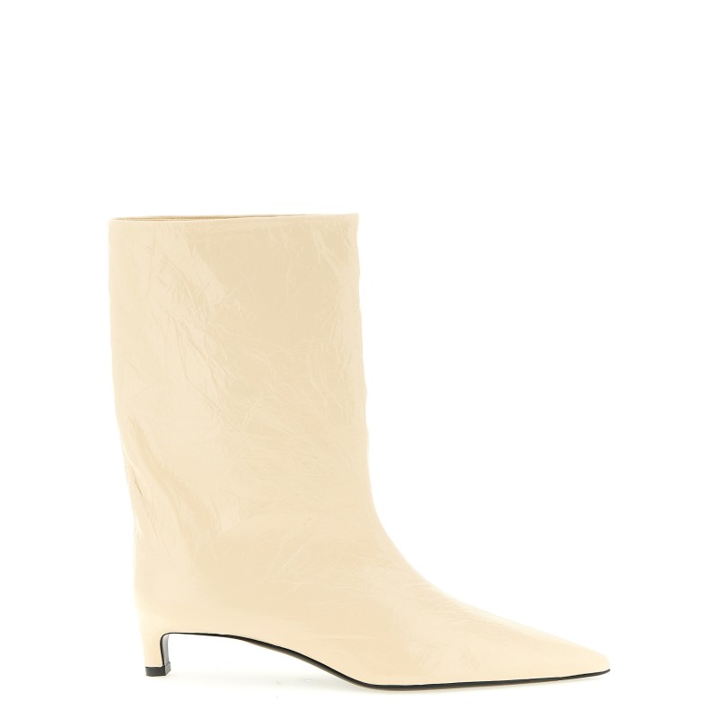 Craquelé leather ankle boots