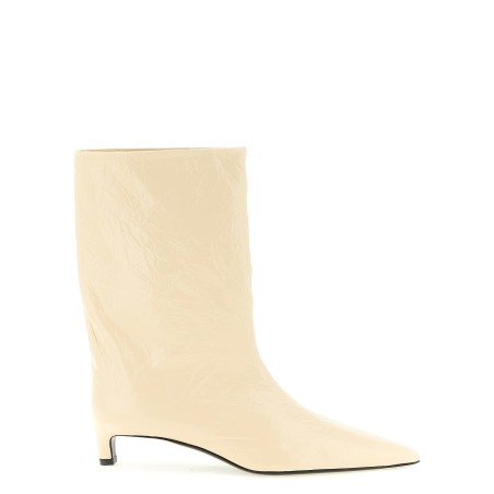 Craquelé leather ankle boots