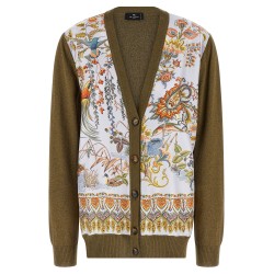 Paisley silk insert cardigan