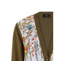 Paisley silk insert cardigan