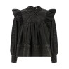 'Black Washed Frill' blouse