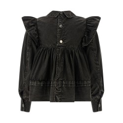'Black Washed Frill' blouse