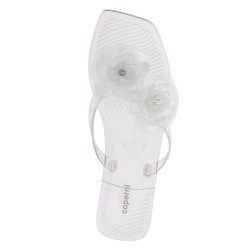 'Silicone Flower Flat' sandals