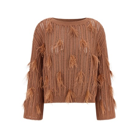 Ostrich feather sweater