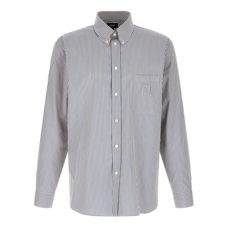 Striped button-down shirt