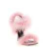 Satin sandals and feathers