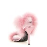 Satin sandals and feathers
