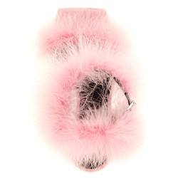Satin sandals and feathers