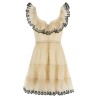 'Embroidered Frilled Mini' dress